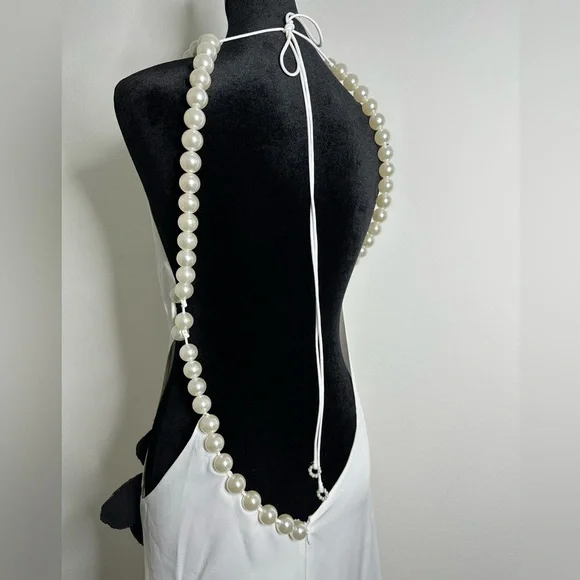 PatBo Halterneck Feather Trim Gown - Picture 8 of 13